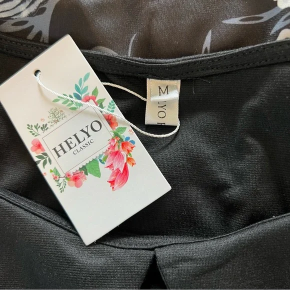 HELYO Classics, Women's Elegant Vintage Casual Floral Print Dress w/Pockets, SzM - Picture 9 of 11